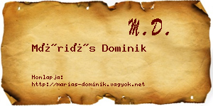 Máriás Dominik névjegykártya